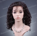 F36-18DW#1B 18 Inch Natural Black Deep Wave Chinese Remy Hair Full Lace Wig
