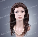 HR2-18NW#2DZ 18 Inch Natural Wave Silk Top Indian Human Hair Lace Front Wig