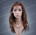 HR5-16NW#4 16 Inches Short Brown Natural Wave Malaysian Hair lace Front Wig