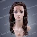 HR17-18NW#2DZ  18 inches Human India hair silk top hidden knot lace front wig