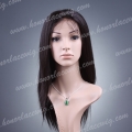 HR20-18SST#1B Human Indian hair silk straight lace front wig