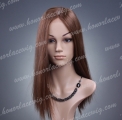 JF4-18SST#8 18 Inches Silk Straight Medium Brown Chinese Virgin Hair Silk Top Jewish Full Lace Wigs