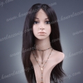 F35-20SST#1BGL 20 inches human hair silk straight glueless lace wig