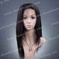 F49-16SST#1B 16 inches silk straight real light Indian remy hair full lace wig 