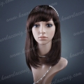 HR-S1   16 inches silky straight mix color synthetic hair wig