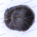 HT5-8STgray 8 inches human and synthetic hair Men's toupee