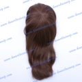 HT26-12SST#6 12 inches human hair silk straight women's toupee
